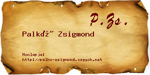 Palkó Zsigmond névjegykártya